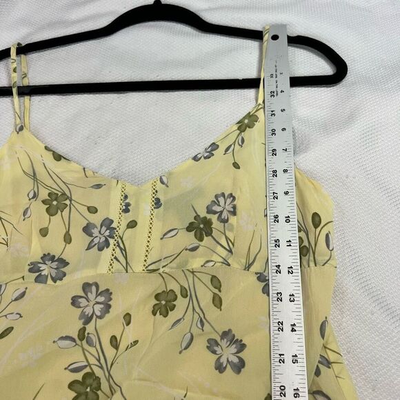 90’s American Eagle Yellow Ditzy Floral Spaghetti Strap Midi Maxi Dress Sz 6 Wom - Picture 7 of 9
